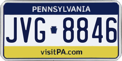 PA license plate JVG8846