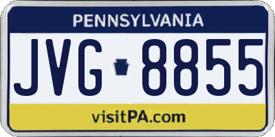 PA license plate JVG8855