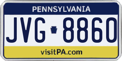PA license plate JVG8860