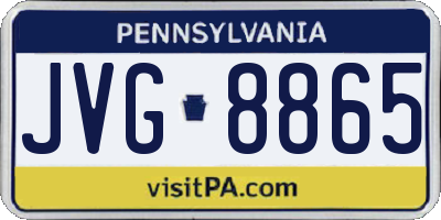 PA license plate JVG8865