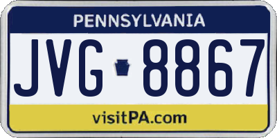 PA license plate JVG8867