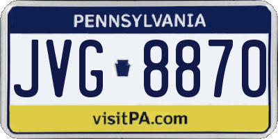 PA license plate JVG8870