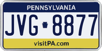 PA license plate JVG8877