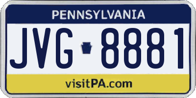 PA license plate JVG8881