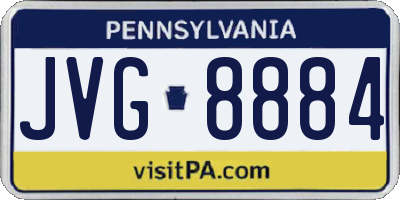 PA license plate JVG8884