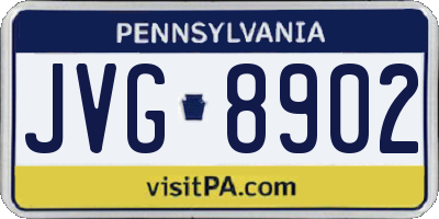 PA license plate JVG8902