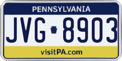 PA license plate JVG8903