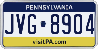 PA license plate JVG8904