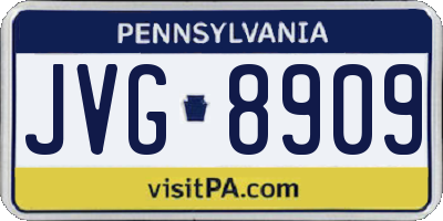 PA license plate JVG8909