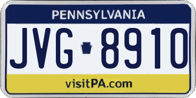 PA license plate JVG8910
