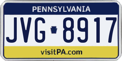 PA license plate JVG8917