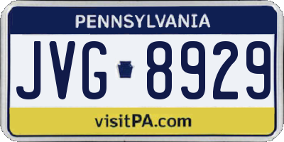 PA license plate JVG8929