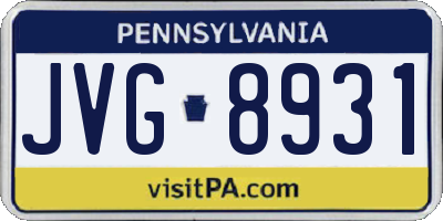 PA license plate JVG8931
