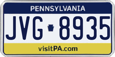 PA license plate JVG8935