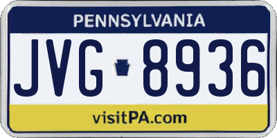 PA license plate JVG8936