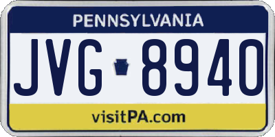 PA license plate JVG8940
