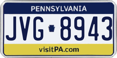 PA license plate JVG8943
