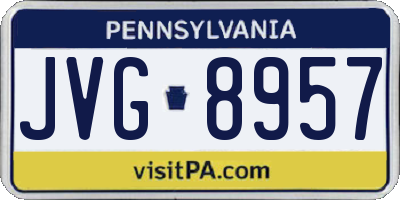 PA license plate JVG8957