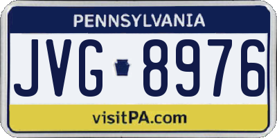 PA license plate JVG8976