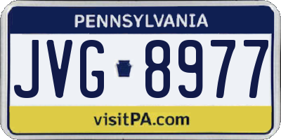 PA license plate JVG8977