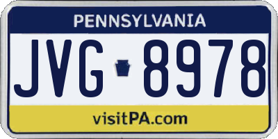 PA license plate JVG8978