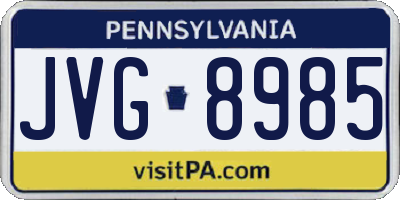PA license plate JVG8985