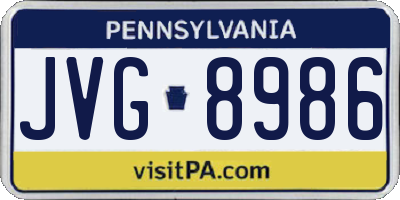 PA license plate JVG8986
