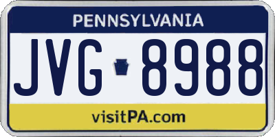 PA license plate JVG8988