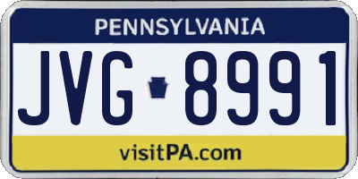 PA license plate JVG8991