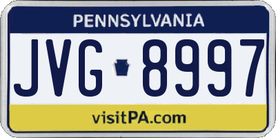 PA license plate JVG8997