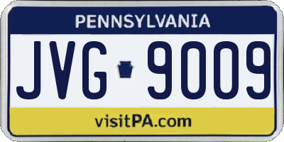 PA license plate JVG9009