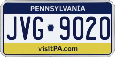 PA license plate JVG9020