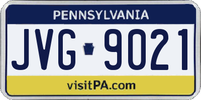 PA license plate JVG9021