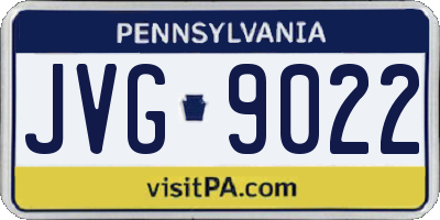 PA license plate JVG9022