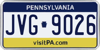 PA license plate JVG9026