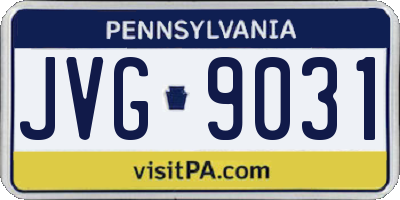 PA license plate JVG9031
