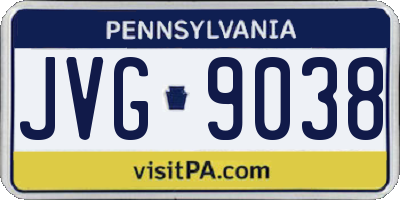 PA license plate JVG9038