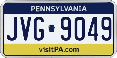PA license plate JVG9049