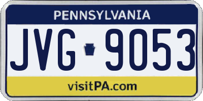 PA license plate JVG9053