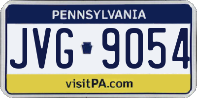PA license plate JVG9054