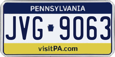 PA license plate JVG9063