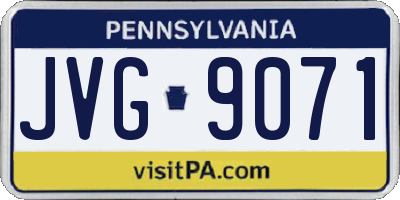 PA license plate JVG9071