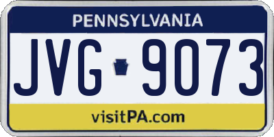 PA license plate JVG9073
