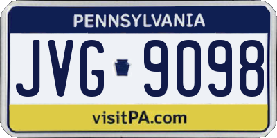 PA license plate JVG9098