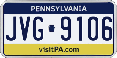 PA license plate JVG9106