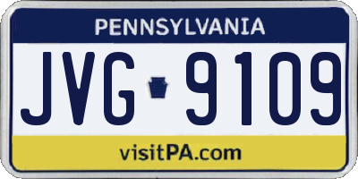 PA license plate JVG9109