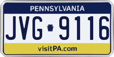 PA license plate JVG9116