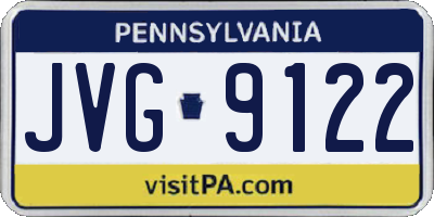PA license plate JVG9122