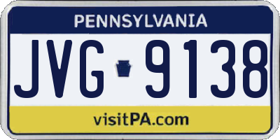 PA license plate JVG9138