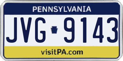 PA license plate JVG9143